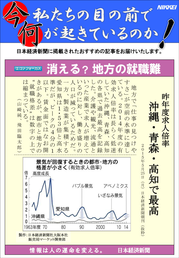 日本経済新聞MORI・MORIニュース　92号です。