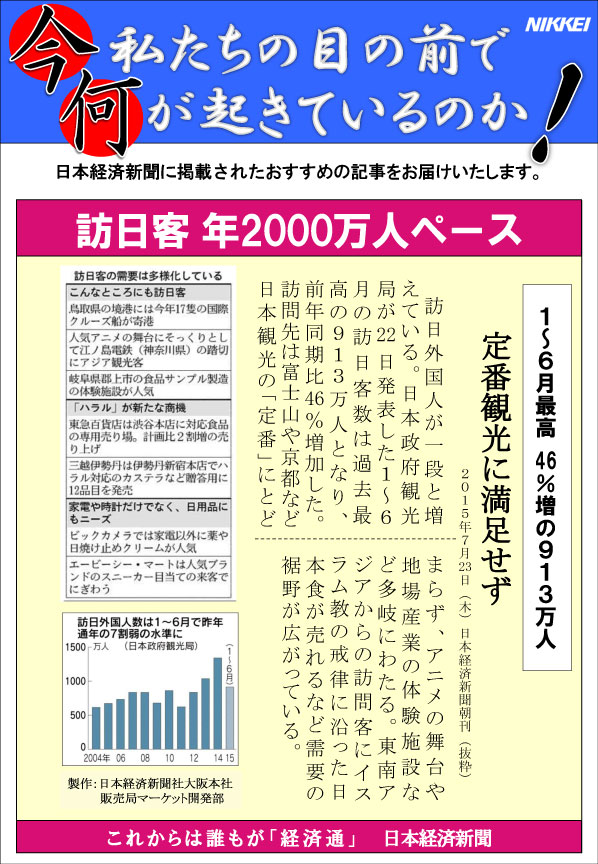 日本経済新聞MORI・MORIニュース　100号です。